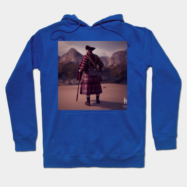 Scottish Highlander in Clan Tartan Hoodie by Grassroots Green